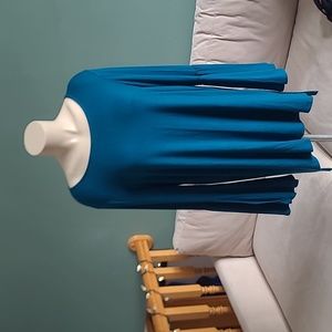 Agnes & Dora  bell sleeve tunic, peacock blue, size Medium